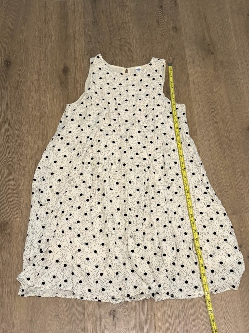 Old Navy White Dress with Black Polka Dots